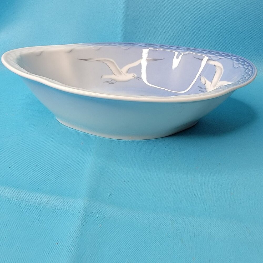 Bing & Grondahl Seagull Porcelain Bowl Denmark Blue & White Oval Serving Dish - Picture 2 of 4